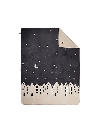 RAEDER | Weihnachts Wohndecke 150x200cm Hundeschlitten | grau